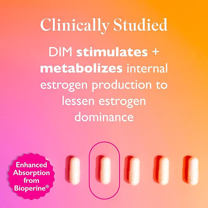 200 DIM Supplement for Women - Estrogen Metabolism and Hormone Harmony for Menopause, Perimenopause & PMS Support - DIM Plus Bioperine for Mood Support - 60 Day Supply, Vegan