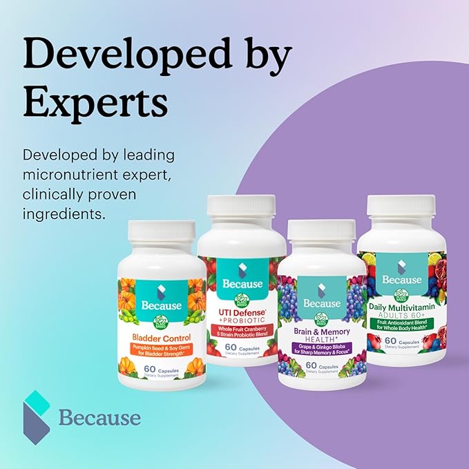 Because Brain Supplement for Memory and 740mg Serving 60 Capsules