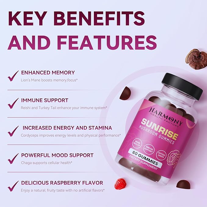 Sunrise 10x Potency Nootropic Adaptogenic Mushroom 60 Count