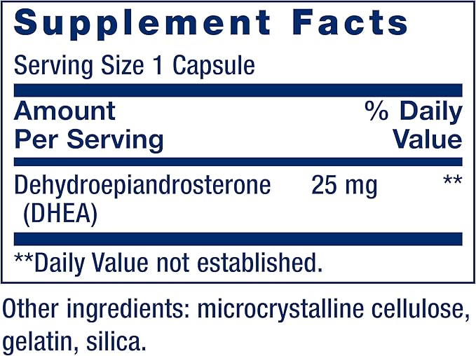 Life Extension DHEA 25 mg – Supplement for Hormone Balance, Immune Support, Sexual Health, Bone & Cardiovascular Health and Anti-Aging and Mood Support – Gluten-Free, Non-GMO – 100 Capsules