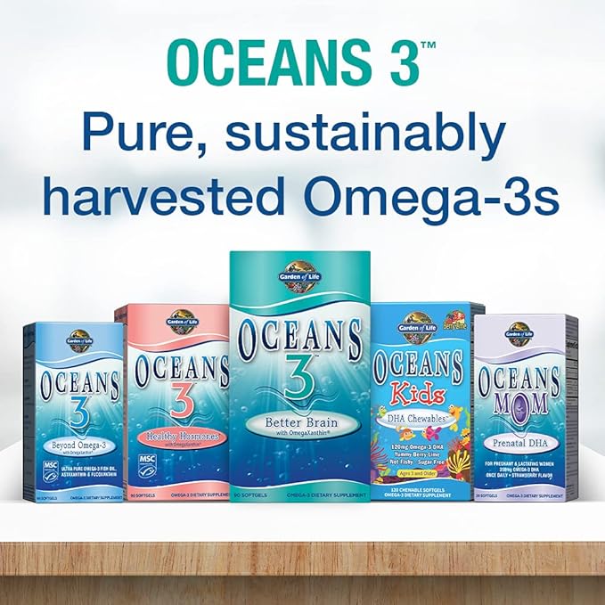 Garden of Life Oceans Mom Prenatal 3 Fish 350mg Prenatal 30 Small
