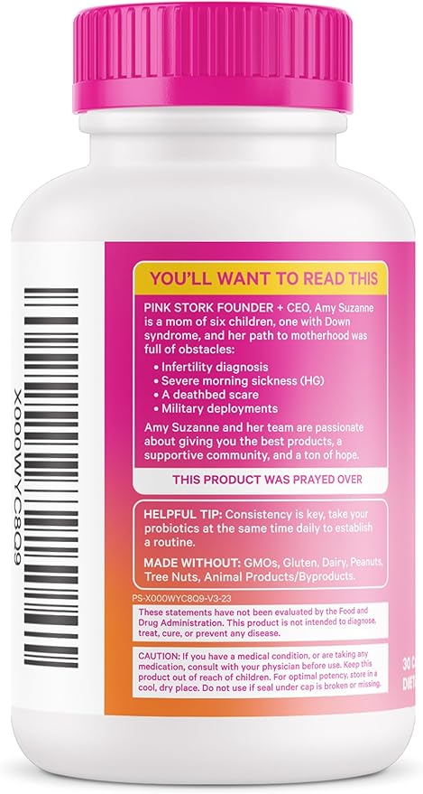 Pink Stork Prenatal Probiotics for Women B6 - 30 Capsules