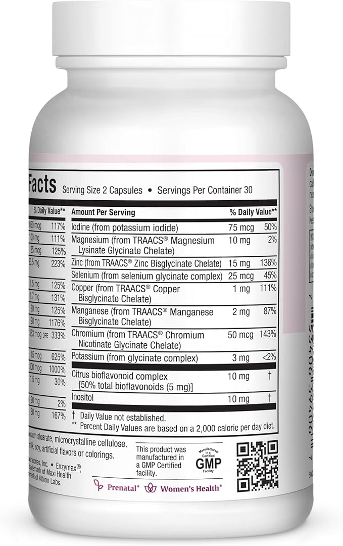Maxi-Health Small Prenatal Capsules with Methyl Folate 60 Count