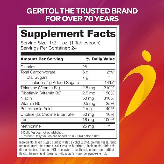 Geritol Liquid Energy Support, High Potency 12 Fl 3)