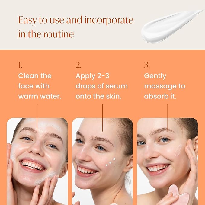 PLANTIFIQUE Korean Vitamin C Face Massage Serum - Perfect for Gua Sha Facial Tools - Collagen & Peptides for Ultimate Hydration and Anti-Aging Glow - Even Skin Tone