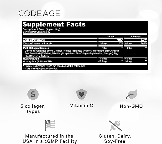 Codeage Multi Collagen Peptides + Probiotics 10.58oz