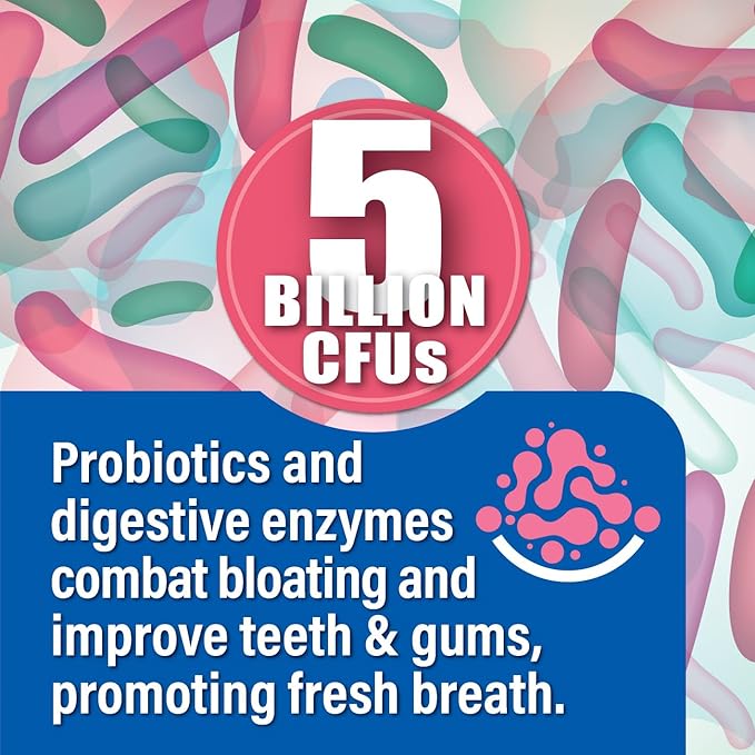 Chewable Probiotics Bloating Relief for Women 5 Billion (60 Count)