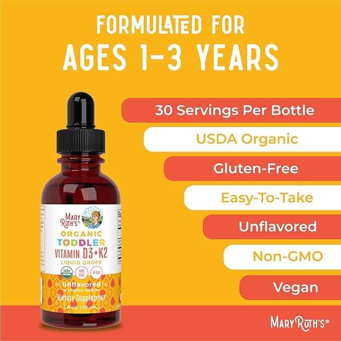MaryRuth Organics Vitamin D3, Vitamin K2, D3 K2 K2 Drops, K2 D3 D3 Vitamin 1 Fl