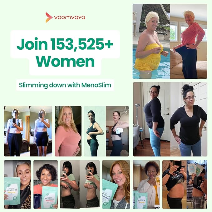 VoomVaya MenoSlim w/Black Cohosh for Menopause - Hormone Balance Supplements for Women - Relief for Bloating, Hot Flashes, Fatigue, Meno-Belly - Apple Cinnamon - 30 Teabags