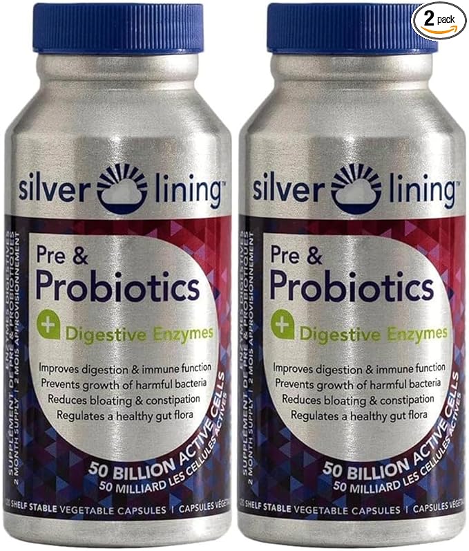 Silver Lining Pre & Probiotics + 50 Billion 240 Count 2)