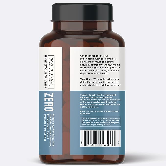 Multifood Whole Food Multivitamin with Probiotics, CoQ10, Turmeric,