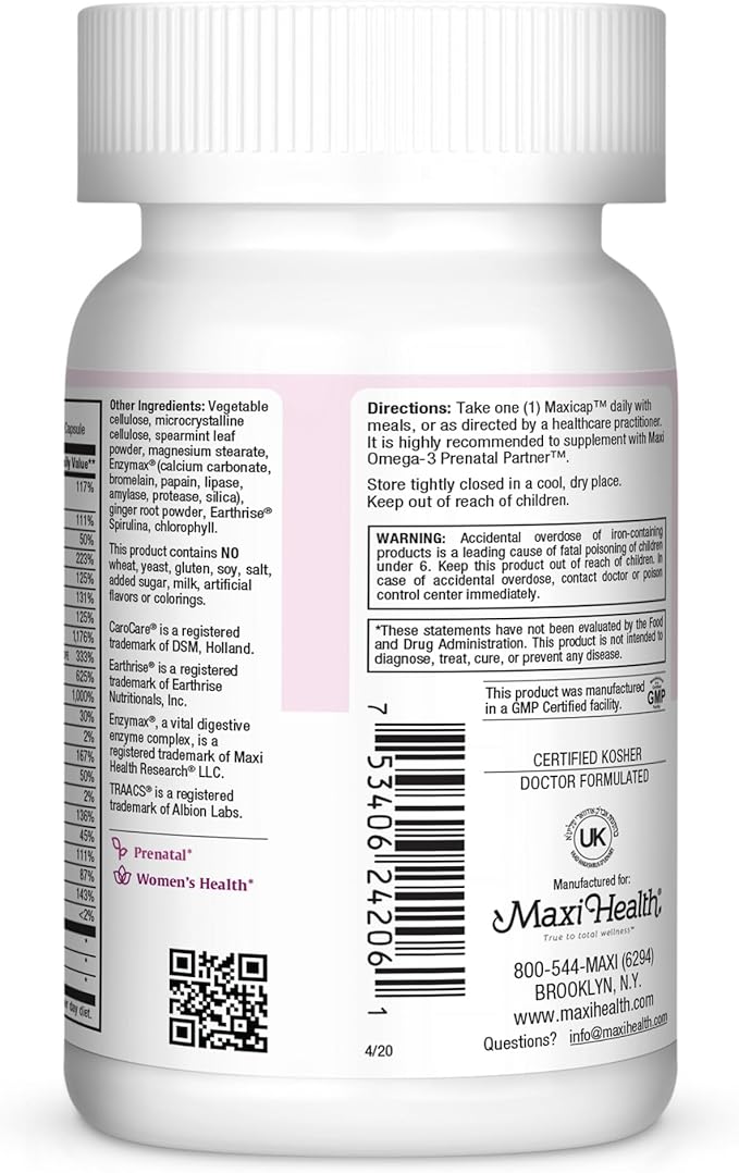 Maxi Health, Prenatal Caps, 120 Count