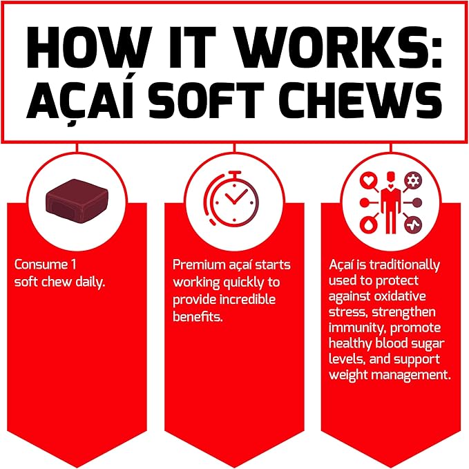 Force Factor Acai Soft Chews for Immunity & Total Beets Soft Chews for Heart Healthy Energy, 30 & 60 Chews