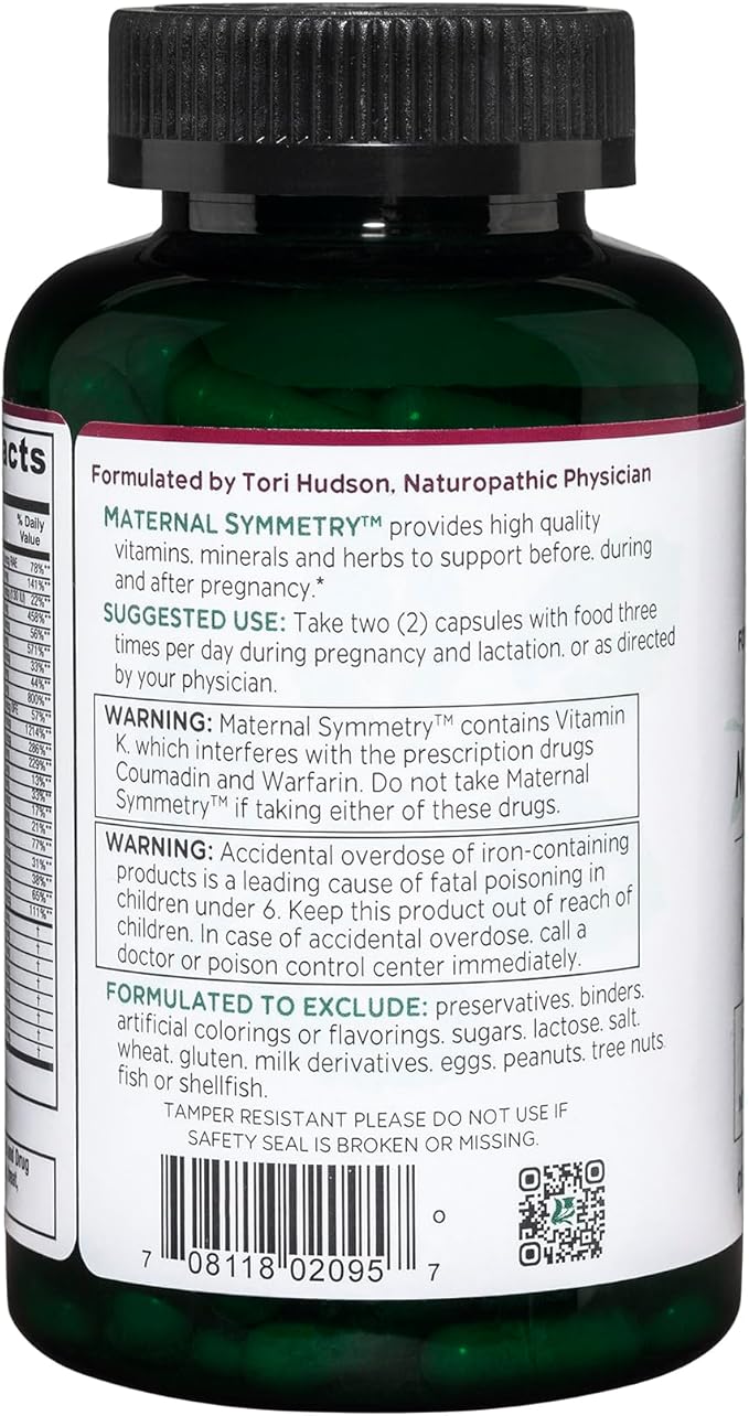 Vitanica Maternal Symmetry, Prenatal and Postnatal 180 Capsules