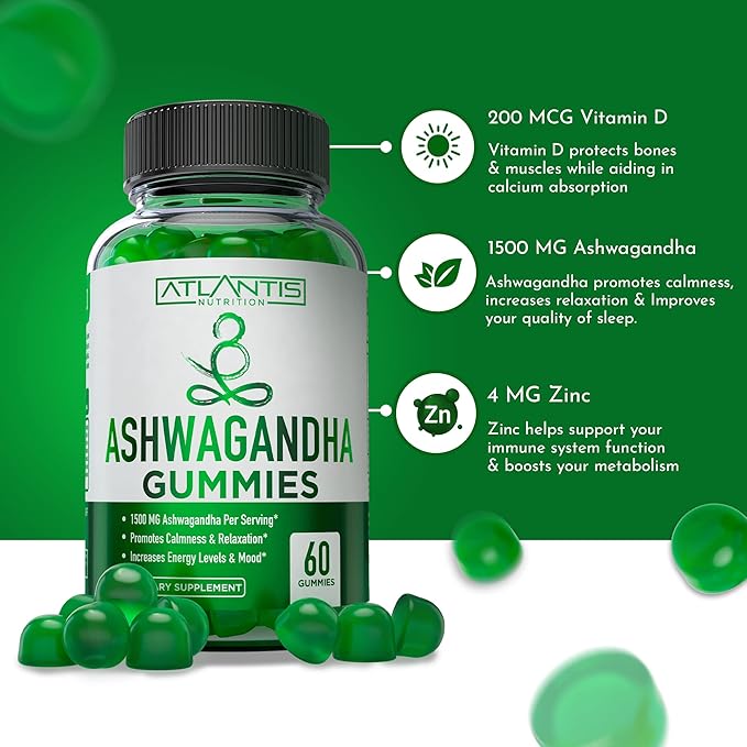Ashwagandha Gummies - 1500MG Ashwagandha Per 60 Gummies
