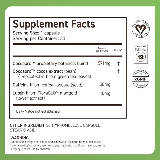 CocoaVia Memory & Focus Brain Supplement, 90 Day, 90 Capsules