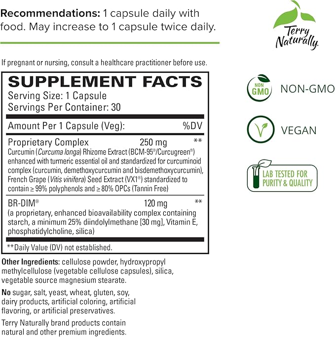 Terry Naturally DIM Complex 30 Capsules, 2 - BCM-95 Curcumin 60 Total
