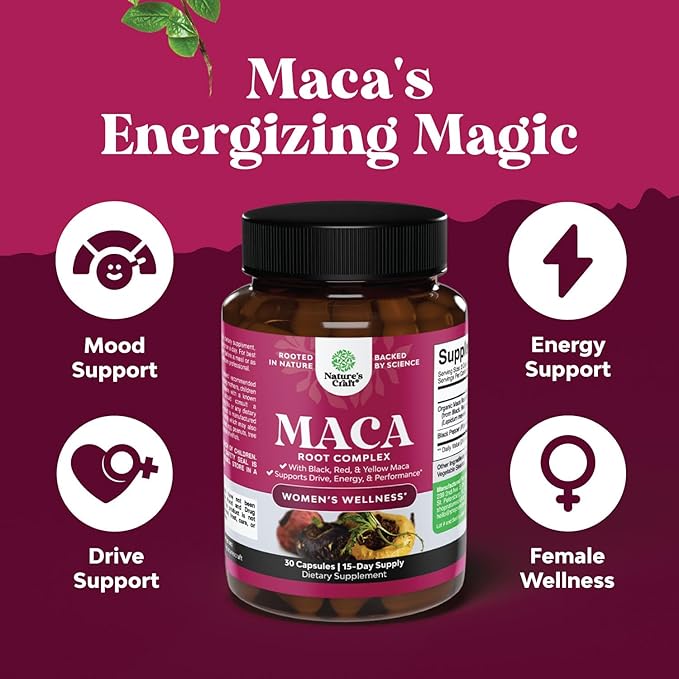 Organic Maca Root Capsules for Women 30ct
