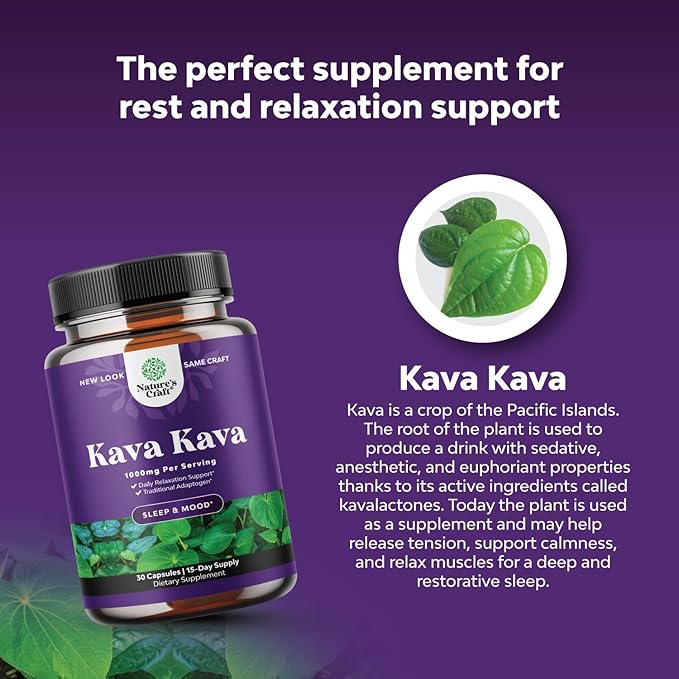 Kava Root Mood Support Supplement 1000mg Serving
