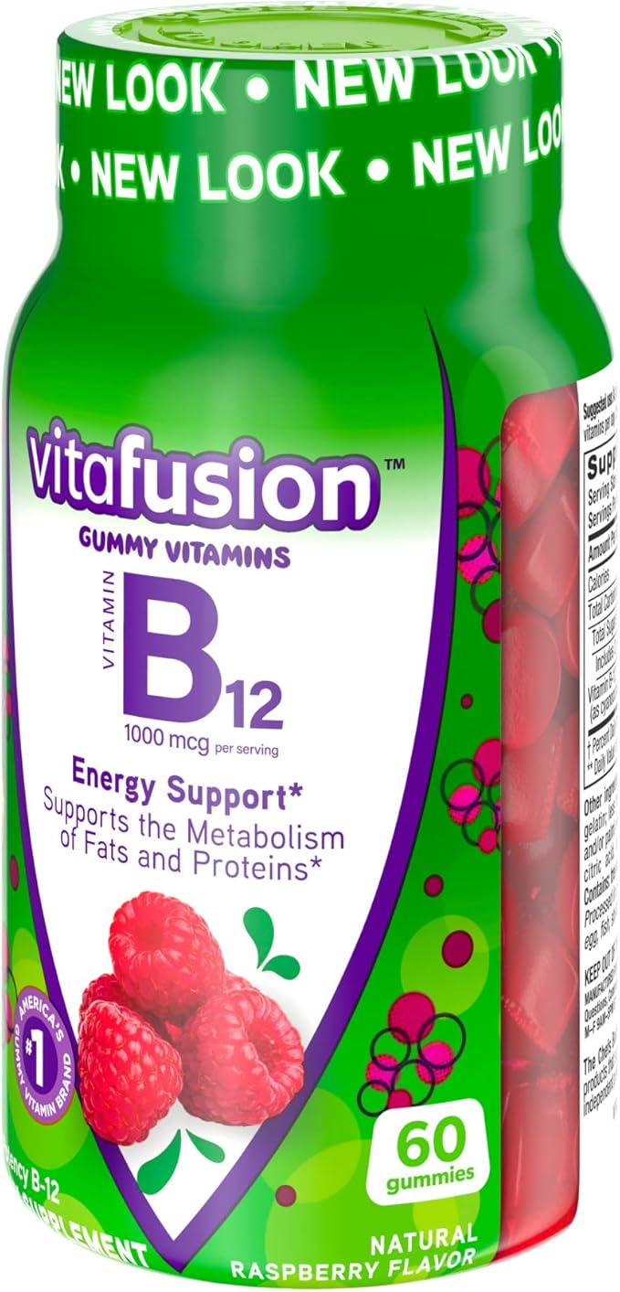 Vitafusion B12 Gummy Vitamins, Delicious Raspberry 60ct (30 (30 Day
