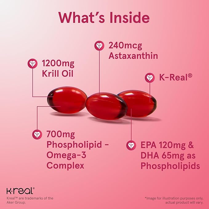 Jarrow Formulas Krill Oil - Phospholipid Omega-3 Complex with Astaxanthin - 120 Softgels - 60 Servings - Supports Lipid Management, Metabolism, Brain & Heart Health - EPA & DHA - Gluten Free - Non-GMO