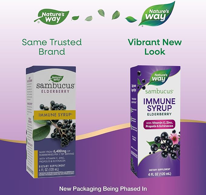 Nature's Way Sambucus Elderberry Immune Syrup, 4 Fl