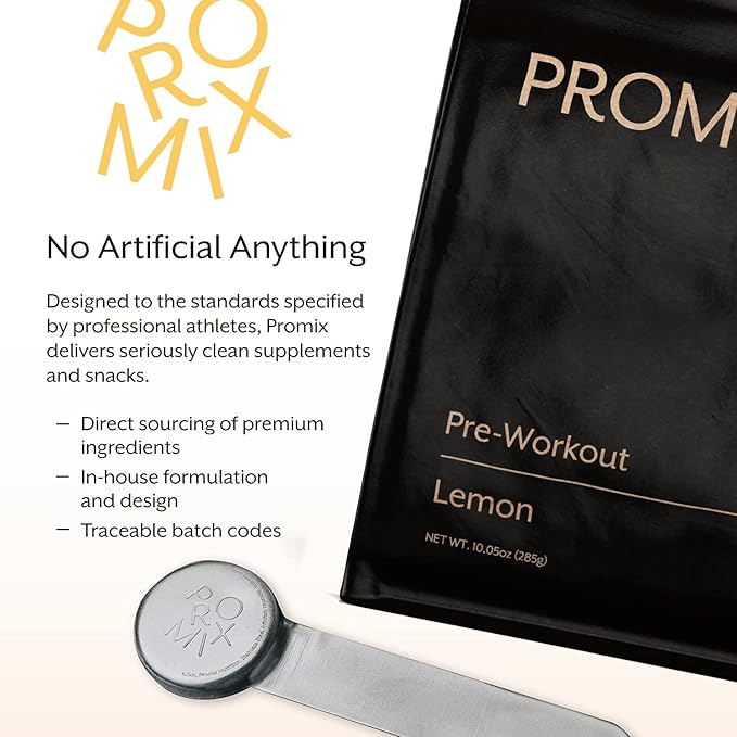 Promix Pre-Workout Powder, Lemon B12, Caffeine,