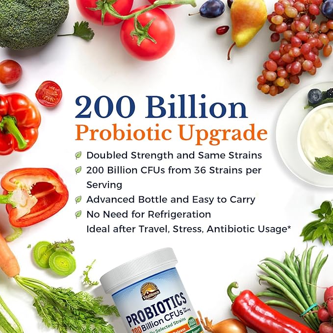 VITALITOWN Probiotics 200 Billion CFUs 36 Strains 60 ct