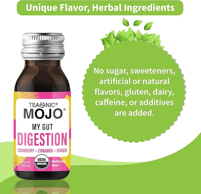 TEAONIC My Gut Mojo: Digest, Detox 12 Bottles, 2 Fl