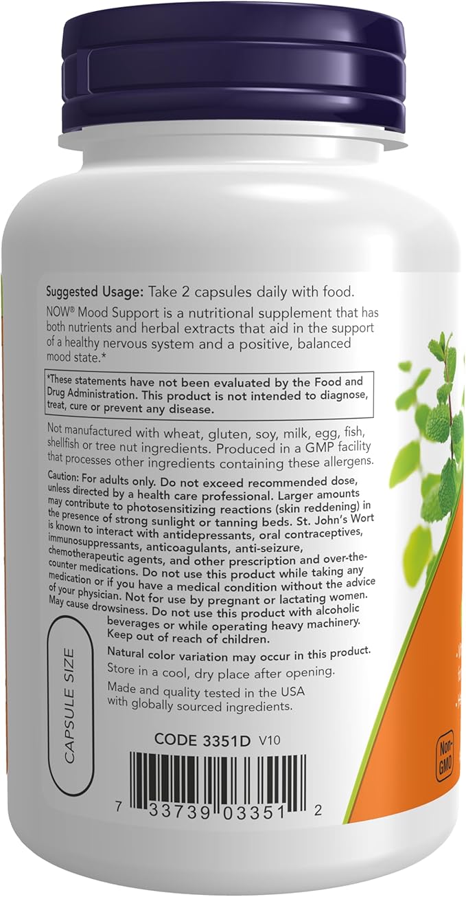 NOW Supplements, Mood Support with St. 90 Veg