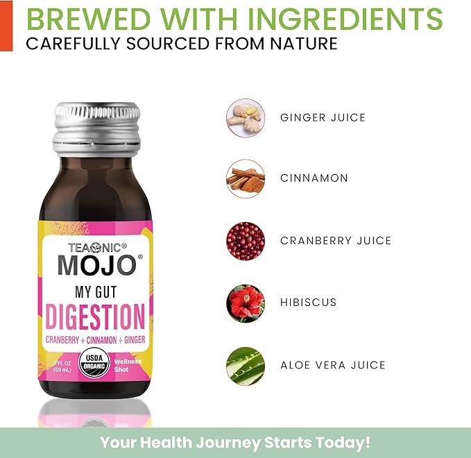 TEAONIC My Gut Mojo: Digest, Detox 12 Bottles, 2 Fl