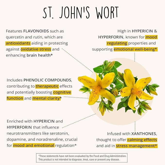 Joy-Filled Mood Support Supplement with St 100% Plant-Based 180 ct