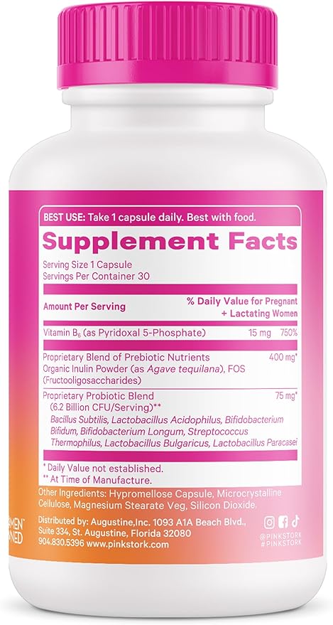 Pink Stork Prenatal Probiotics for Women B6 - 30 Capsules