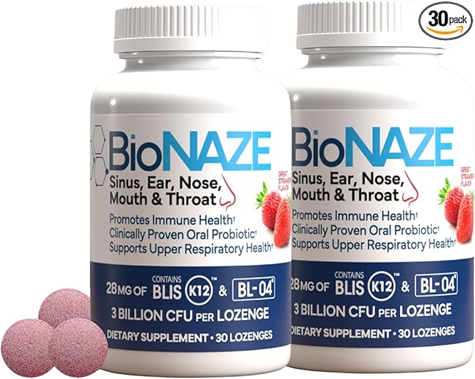 Oral Probiotic K12 & BL-04 for Sinus, Tonsil Stones, Bad Breath, Post Nasal Drip, Throat & Mouth. Improve Upper Respiratory Health with Clinically Proven Oral Probiotics (2 Pack)