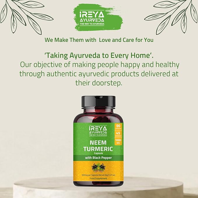 Neem Turmeric Capsules 90 Capsules 1000mg | (90 Capsules)