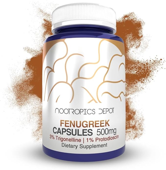 Nootropics Depot Fenugreek Extract Capsules 500mg | 180 ct 3% Trigonelline, 1% Protodioscin