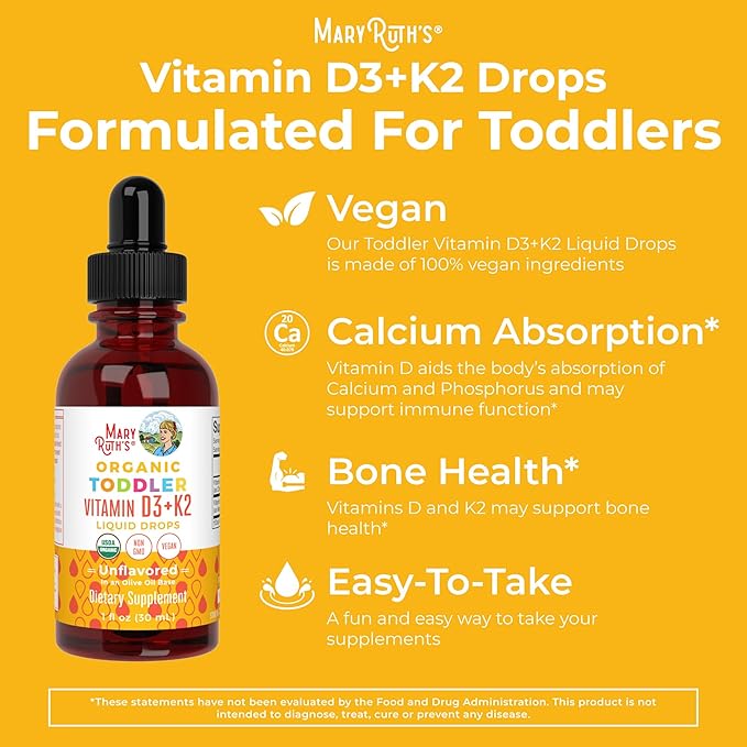 MaryRuth Organics Vitamin D3, Vitamin K2, D3 K2 K2 Drops, K2 D3 D3 Vitamin 1 Fl