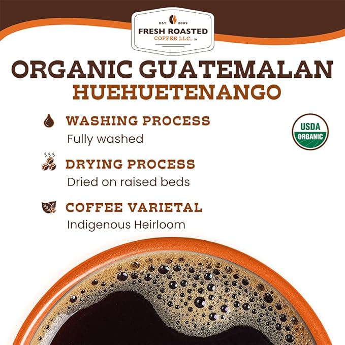 Fresh Roasted Coffee, Organic Guatemala, Medium Roast, Mold & Mycotoxin Tested, 72 Pods for K Cup Brewers