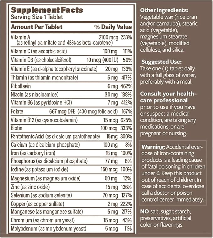 ENDUR -VM with Iron, Daily Multi-Vitamin B12, Calcium 150 Tablets