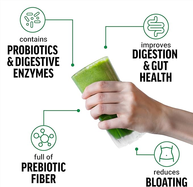 FORCE FACTOR Smarter Greens Superfoods Powder, 2-Pack, Supports Digestion and Bloating, Immunity, and Energy, Greens Powder with Probiotics, Digestive Enzymes, Antioxidants, and Fiber, 60 Servings
