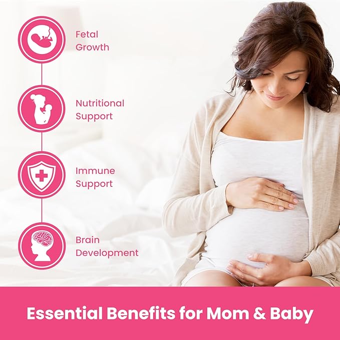 Prenatal Vitamin Gummies with DHA 3, Folate, D3, Pregnancy 120 Count (2-Pack)