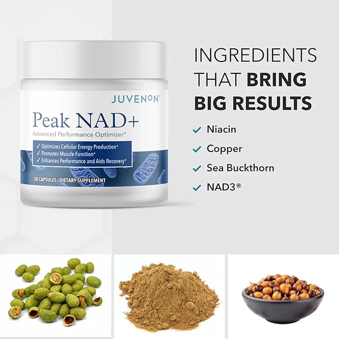 Juvenon Peak NAD+ | Advanced Cellular Health and Regeneration Formula | Boost NAD+ Levels, Support Cellular Vitality, and Promote Natural Renewal