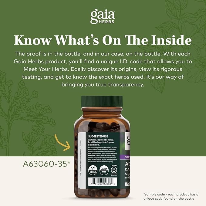 Gaia Herbs Kava Root 60 Vegan (20-Day Supply)