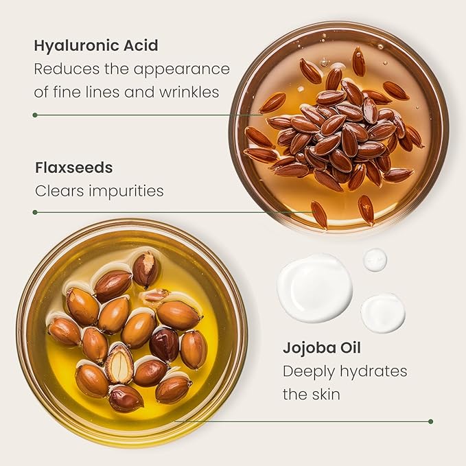 PLANTIFIQUE Korean Jojoba Oil & Hyaluronic Acid Face Massage Serum - Perfect for Gua Sha Facial Tools - Collagen & Niacinamide Gifts Anti-Aging Glow - for Men & Women