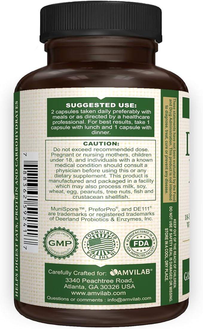 Digestive Enzymes Plus Probiotics.18 broad spectrum 5 probiotic 60 Vegetarian