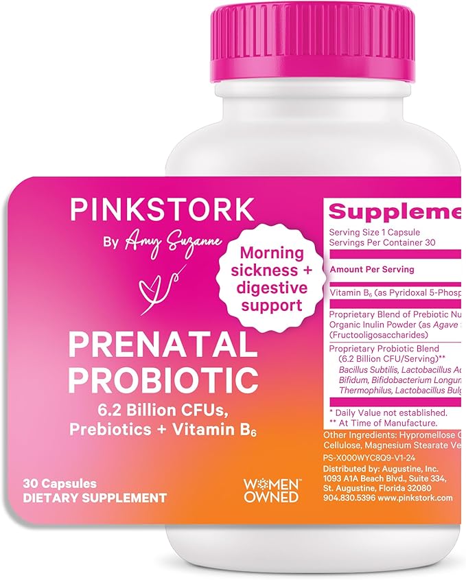 Pink Stork Prenatal Probiotics for Women B6 and 30 Capsules