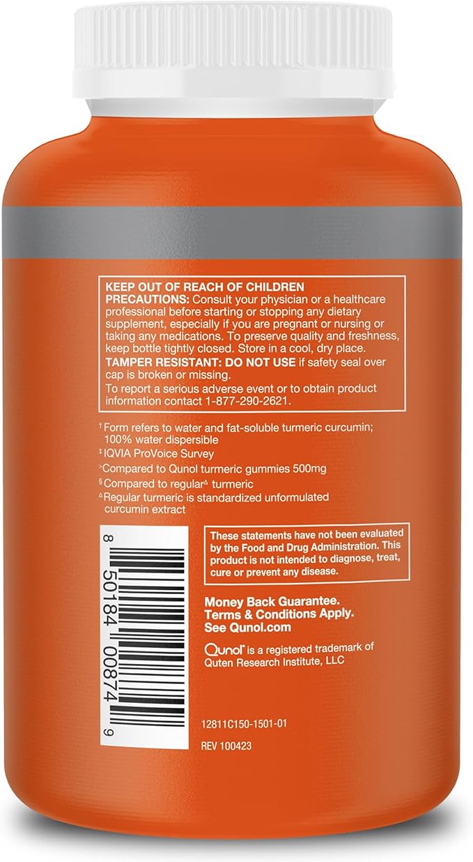 Qunol Turmeric Curcumin Supplement, Turmeric 1000mg 150 Count 1)