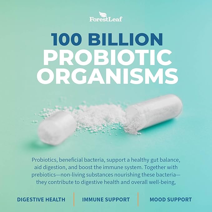ForestLeaf Clinically Studied Probiotics 100 Billion 26 Strains 30 Capsules