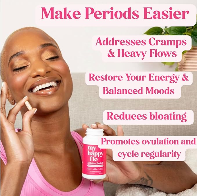 PMS Support Supplement for Women with Iron, PMS Relief Hormone Support for Women, 10-in-1 PMDD Supplements for Women | DIM & I3C Indole-3-Carbinol for Cramp Relief, Heavy Flow - 60 Caps