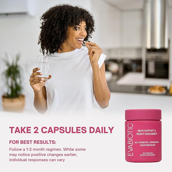 Complete Menopause Vitamins - Ashwaghanda, Probiotics, ACV for Weight Management, Hot Flashes, Night Sweats, Bloat, Hormone Balance - Vegan 60 Caps Menopause Supplements for Women Non-GMO